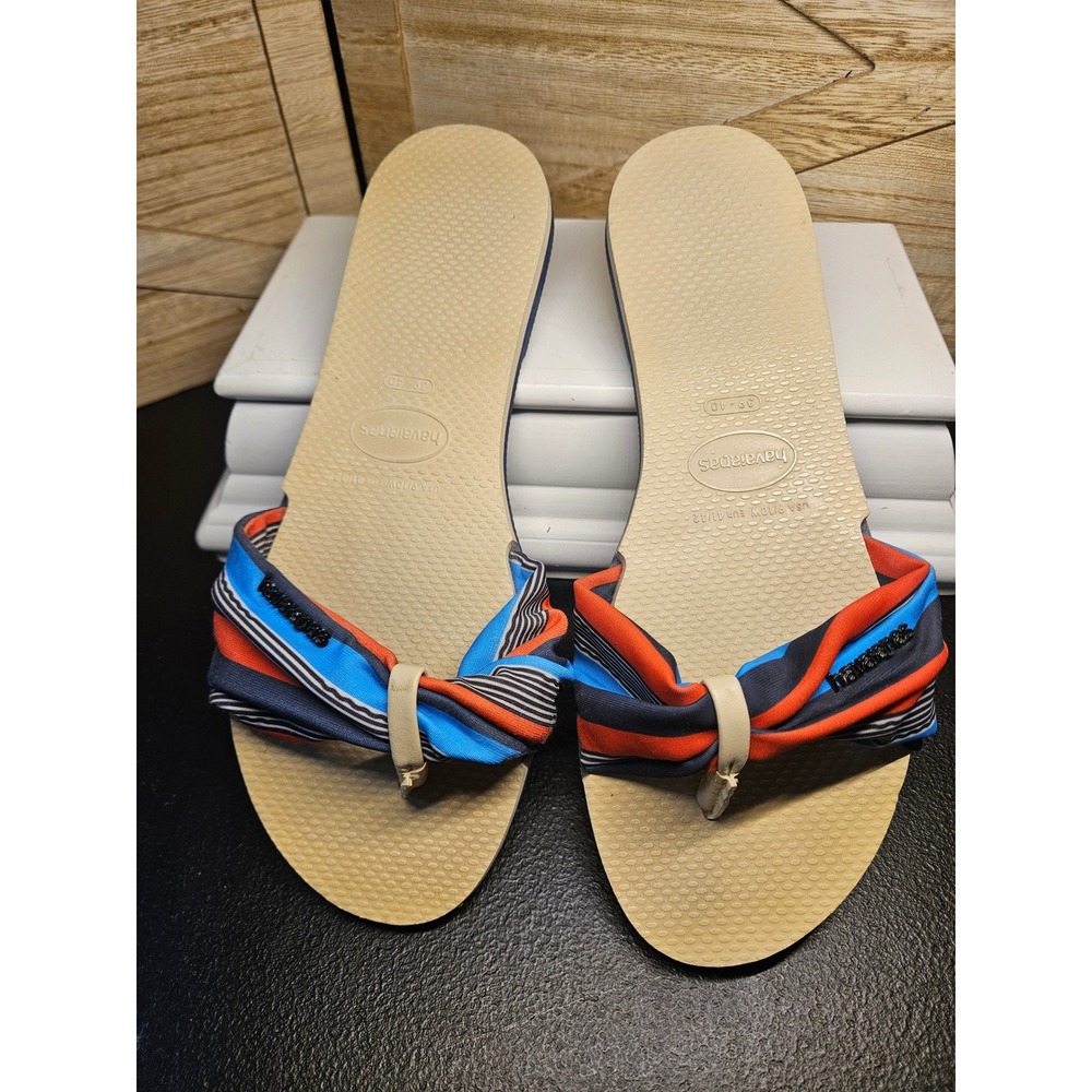 Havaianas Sandals 9/10 Multicolor St Tropez Striped Coastal Thong Sandals #681